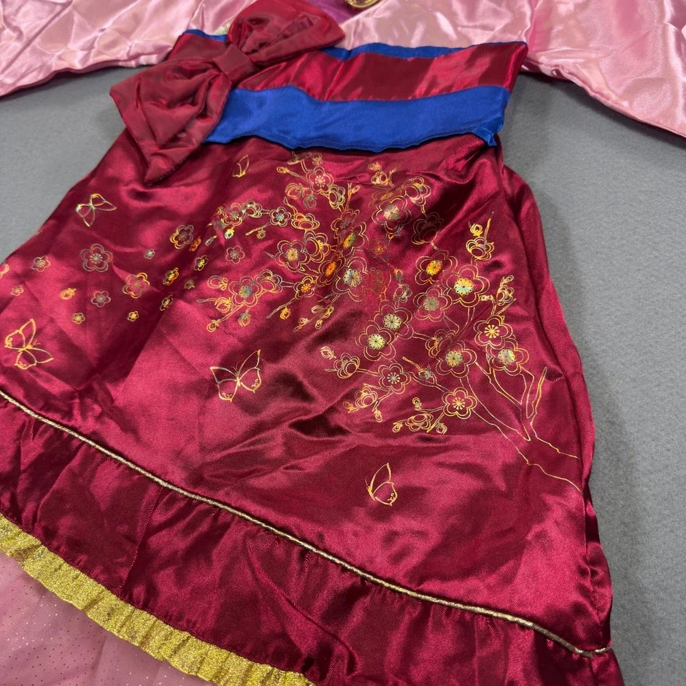 Disney Store Mulan Princess Costume Dress Pink Burgundy Girls Size 3 Toddler